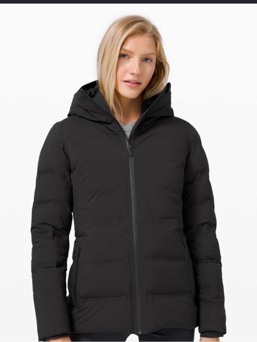 lululemon athletica Black Hooded Puffer Coat